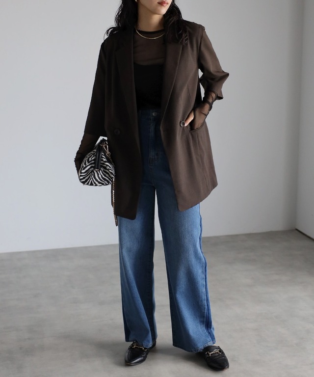 サイドラインデニムパンツ