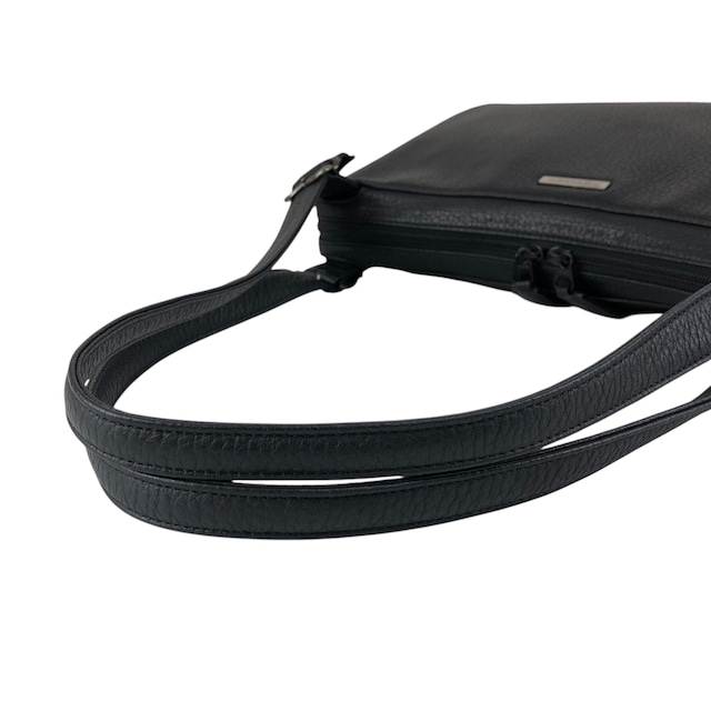Yves Saint Laurent イヴ・サンローラン ショルダーバッグ ブラック ロゴ レザー セミショルダーバッグ vintage ヴィンテージ オールド 2mp2vx