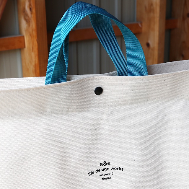 CANVAS STORAGE BAG (white×black / blue tape)