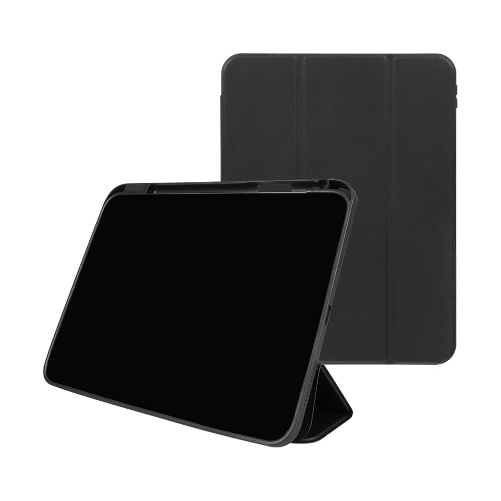オウルテック iPad 第10世代 ケース 10.9インチ 【 A2696 A2757 A2777 A3162 対応】 ペン収納 マグネットカバー ワンタッチでカバーが着脱可能 3Way仕様 背面クリアケース おしゃれ チャコール ブラック OWL-CVIE10904-BK