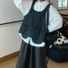 チェック柄デザインポケットベスト ・12543