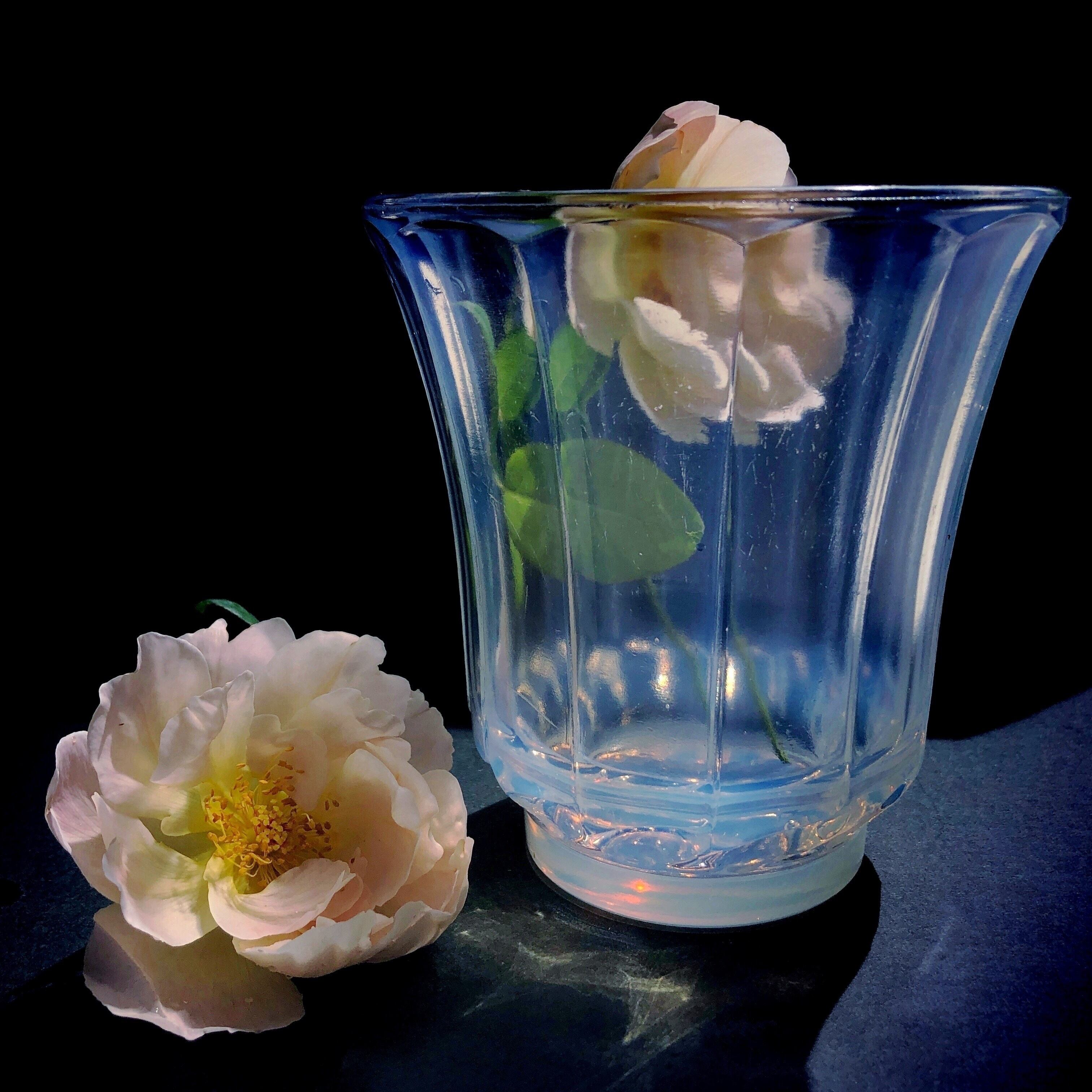 フランスアンティーク オパールセントガラスの花瓶 ピッチャー 