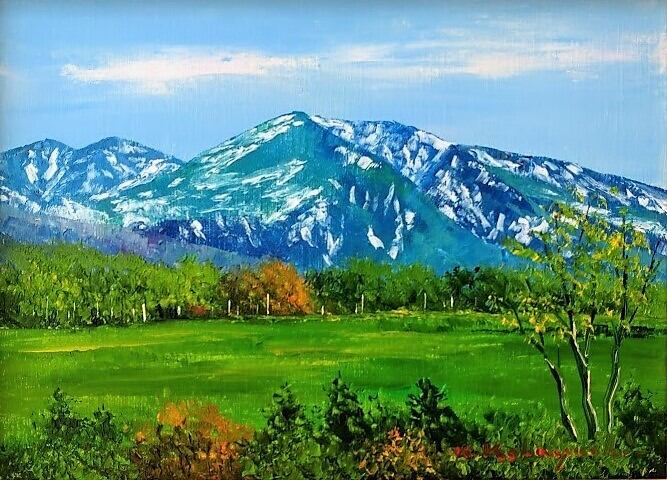 小林幸三「大雪山」油絵 額縁外寸46.5x37.5x厚み5.5cm 絵 F4 33.3