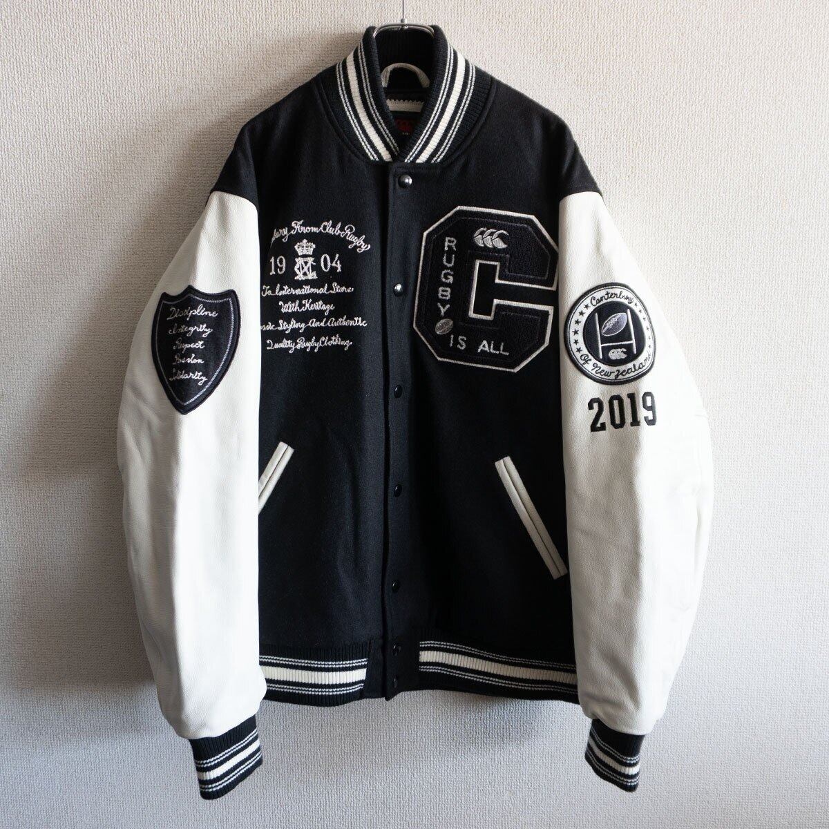 CANTERBURYスタジャン 本革 ジャケット ワッペン フルデコ XL CANTERBURYスタジャン 本革 ジャケット ワッペン フルデコ XL