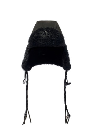 [OPEN YY] BRAIDED SHEARLING TRAPPER, BLACK 正規品 韓国ブランド 韓国通販 韓国代行 韓国ファッション オープン ワイワイ 日本 店舗