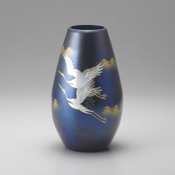 砲形双鶴 8号 高岡銅器花瓶 | 株式会社竹中銅器