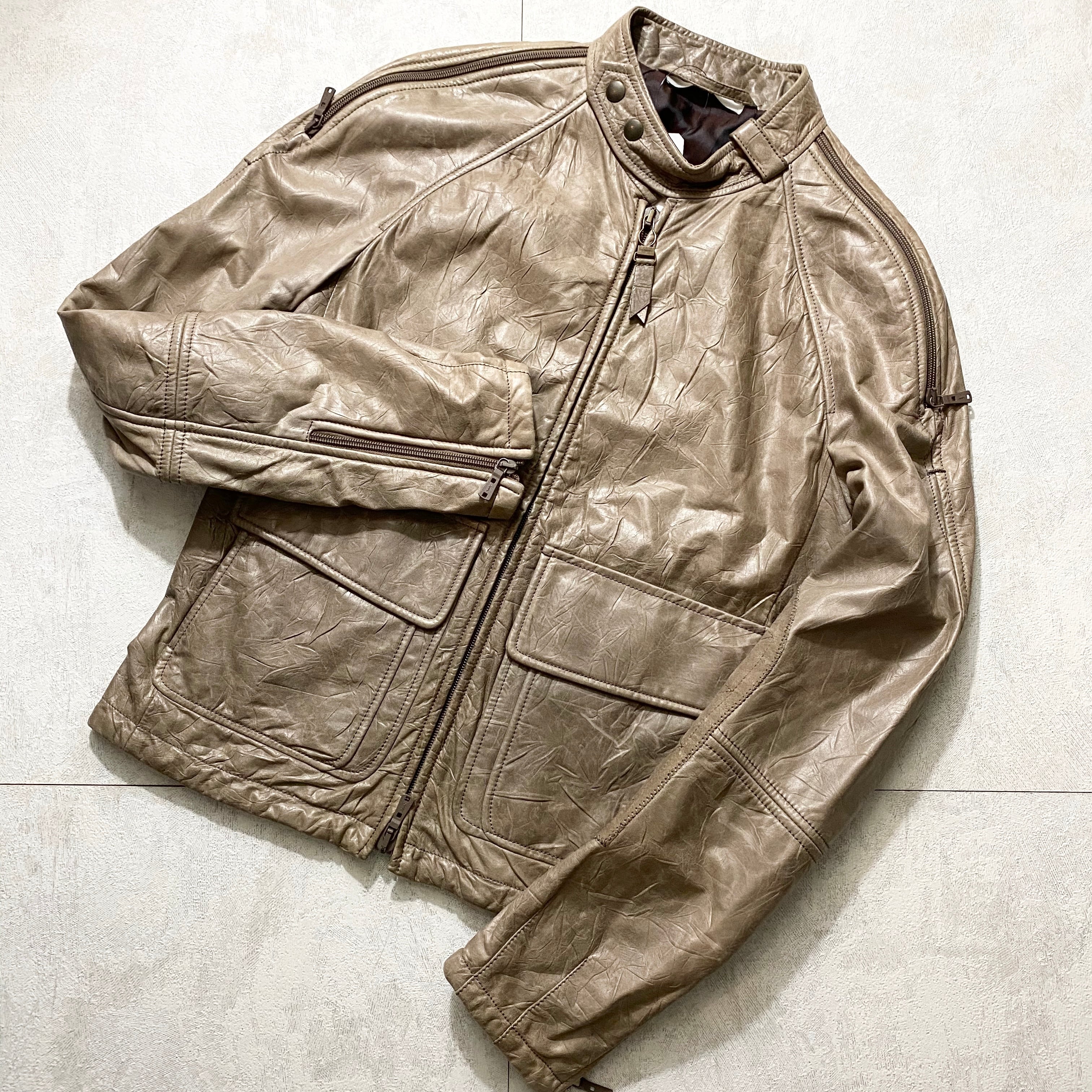 YVES SAINT LAURENT by stefano pilati shoulder zip design leather