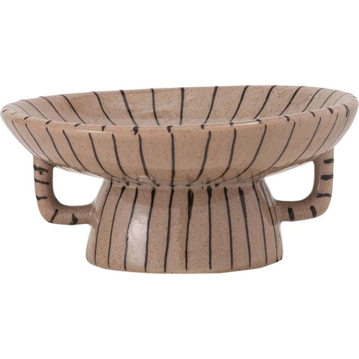 トレー トレイ インテリア 雑貨 置物 小物入れ アクセサリートレイ ディスプレイ おしゃれ 陶器 セラミック モダン オーナメント 直径26cm 高さ12 アイボリー ブラウン 装飾 指輪 ネックレス 鍵 キー 収納 玄関 ジュエリー 取っ手付き ストライプ リビング 寝室