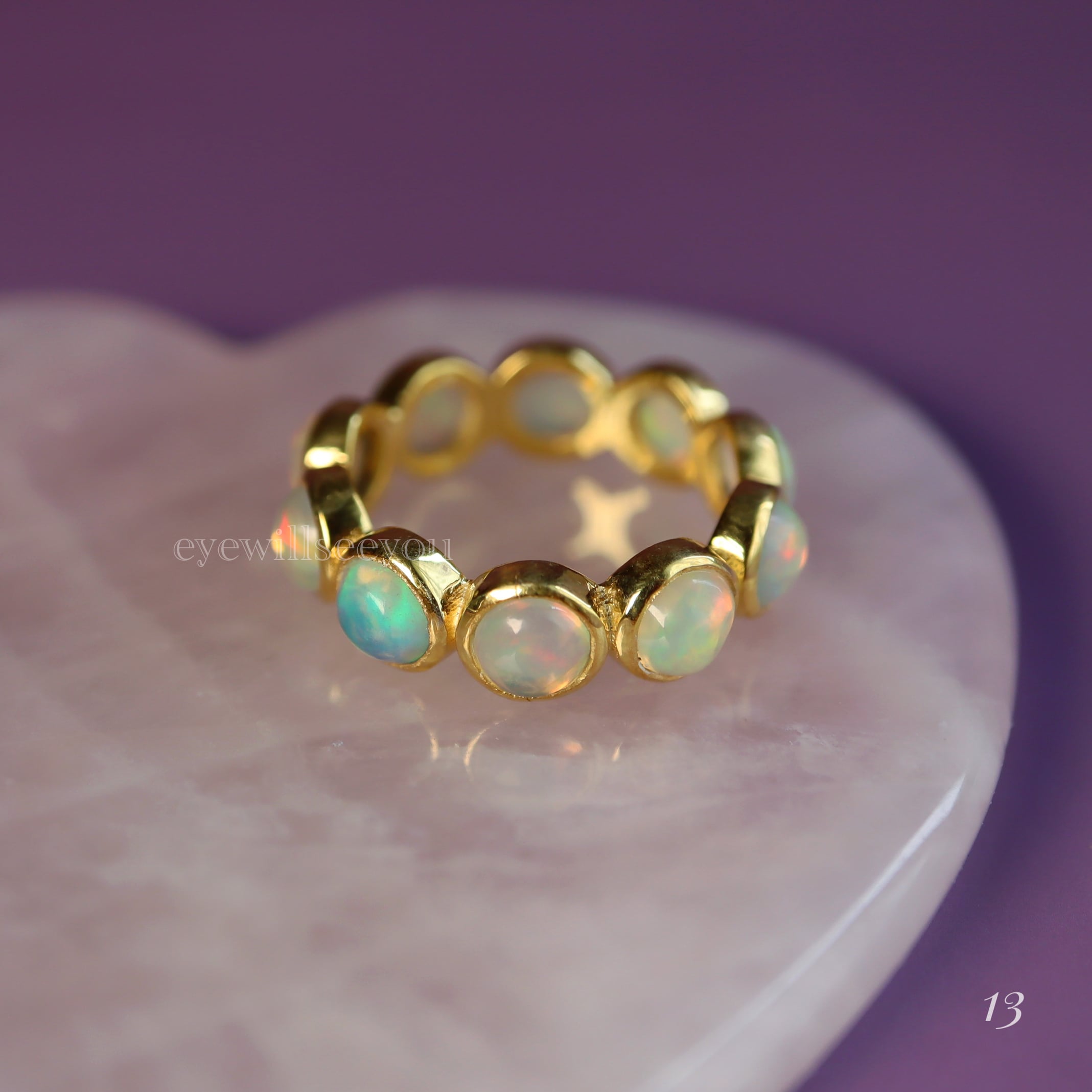 13号）Opal Eternity Ring エチオピア産オパール エタニティリング