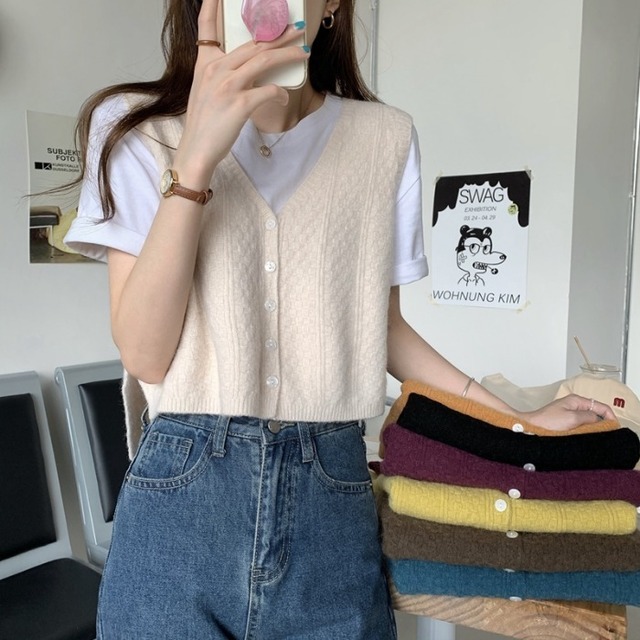 ニット スプリングオータムスタイルVネックセーター カーディガン 春物 秋物 1号婦人90464288272