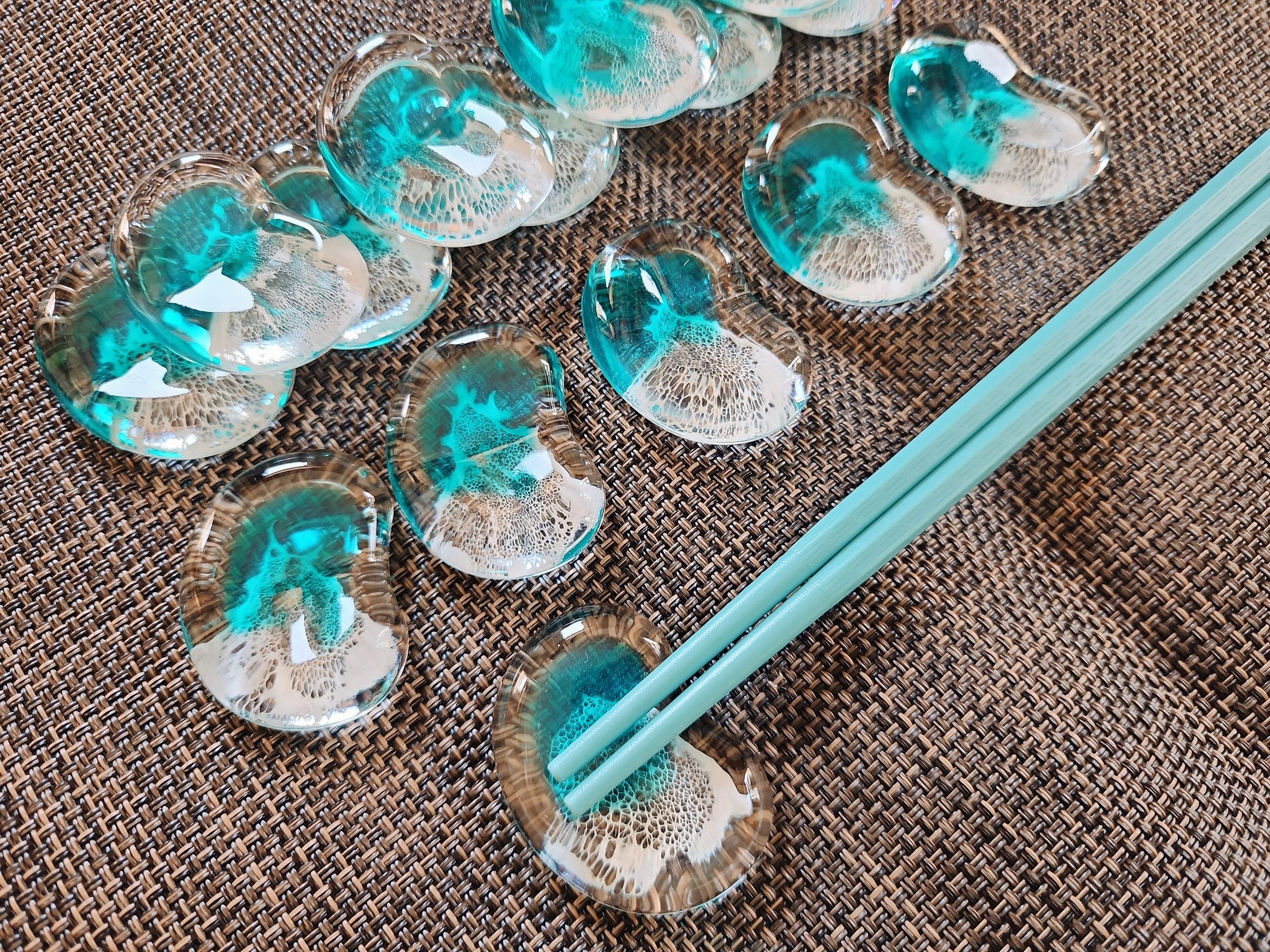 482.オーシャンレジンアート 箸置き(波入り)