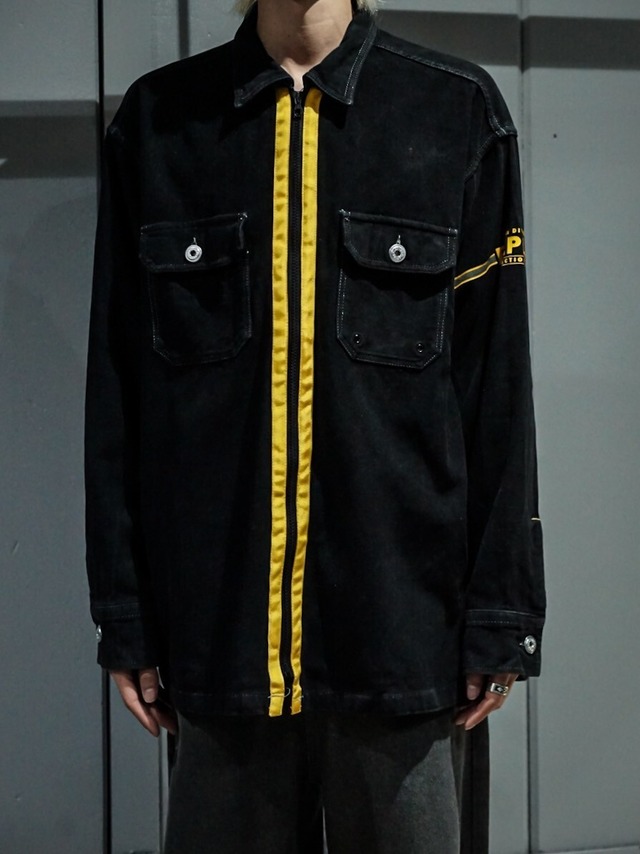 【add (C) vintage】"REPLAY" Line Design Vintage Zip up Moleskin Shirt Jacket