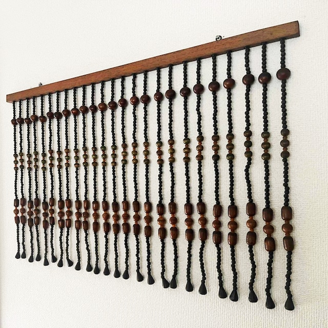 昭和レトロ 珠のれん 木製 ロング すだれ 珠暖簾 ウッドビーズ 【公式 昭和レトロ 珠のれん 木製 ロング すだれ 珠暖簾 ウッドビーズ 【公式