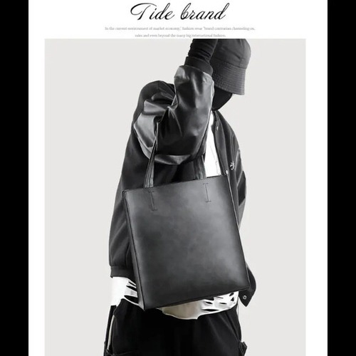 大容量バック メンズバック ブラック トートバック Y2K 仕事カバン デイリーバック