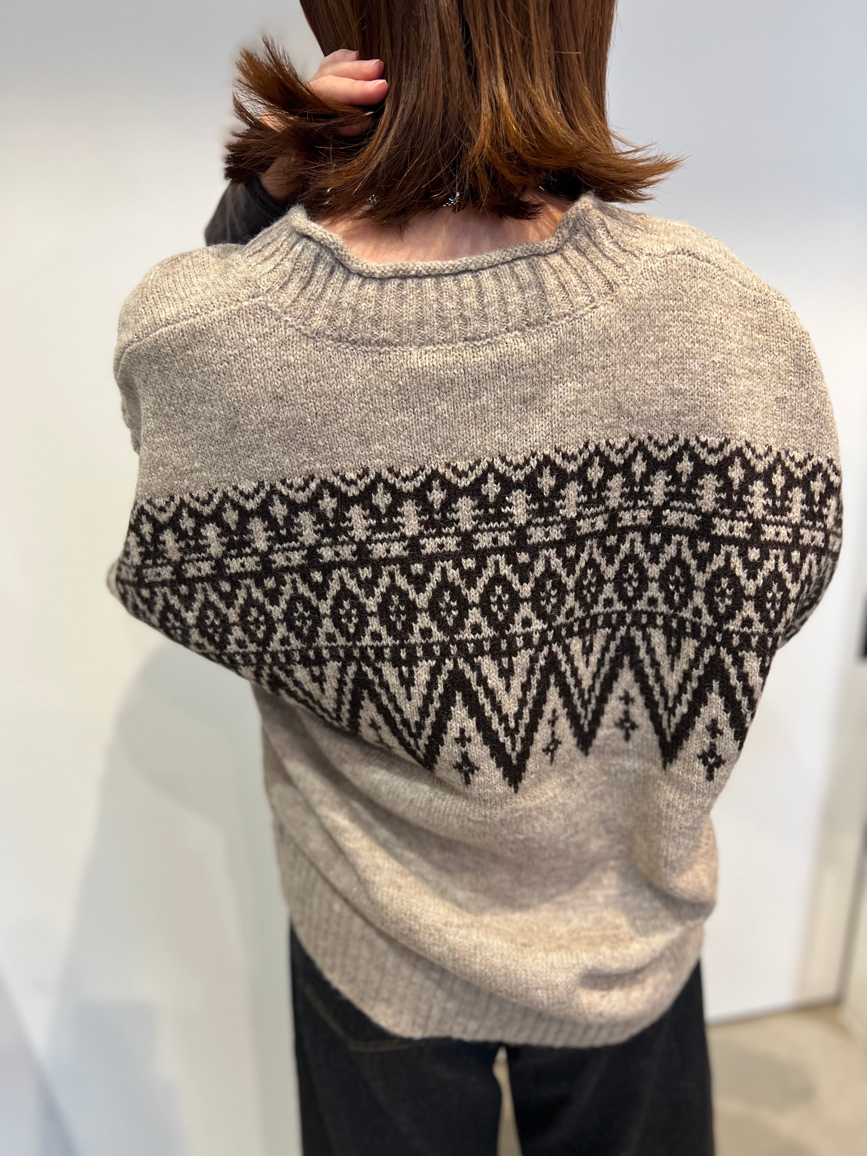 【SELECT】フェアアイル柄ワイドベスト 39-0422