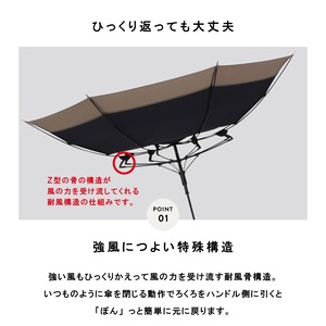 【WEB限定】WRJ224 グレーストライプ 耐風ジャンプ傘【a.s.s.a】
