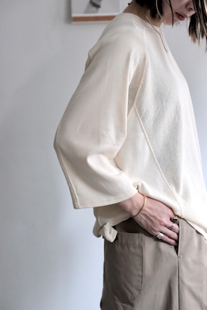 "UNDYED" "MESH SWITCHING 1/2 SLEEVE"