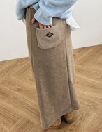 【新作５％OFF・3日間】裏起毛・Semi A-line corduroy Skirt_3colors