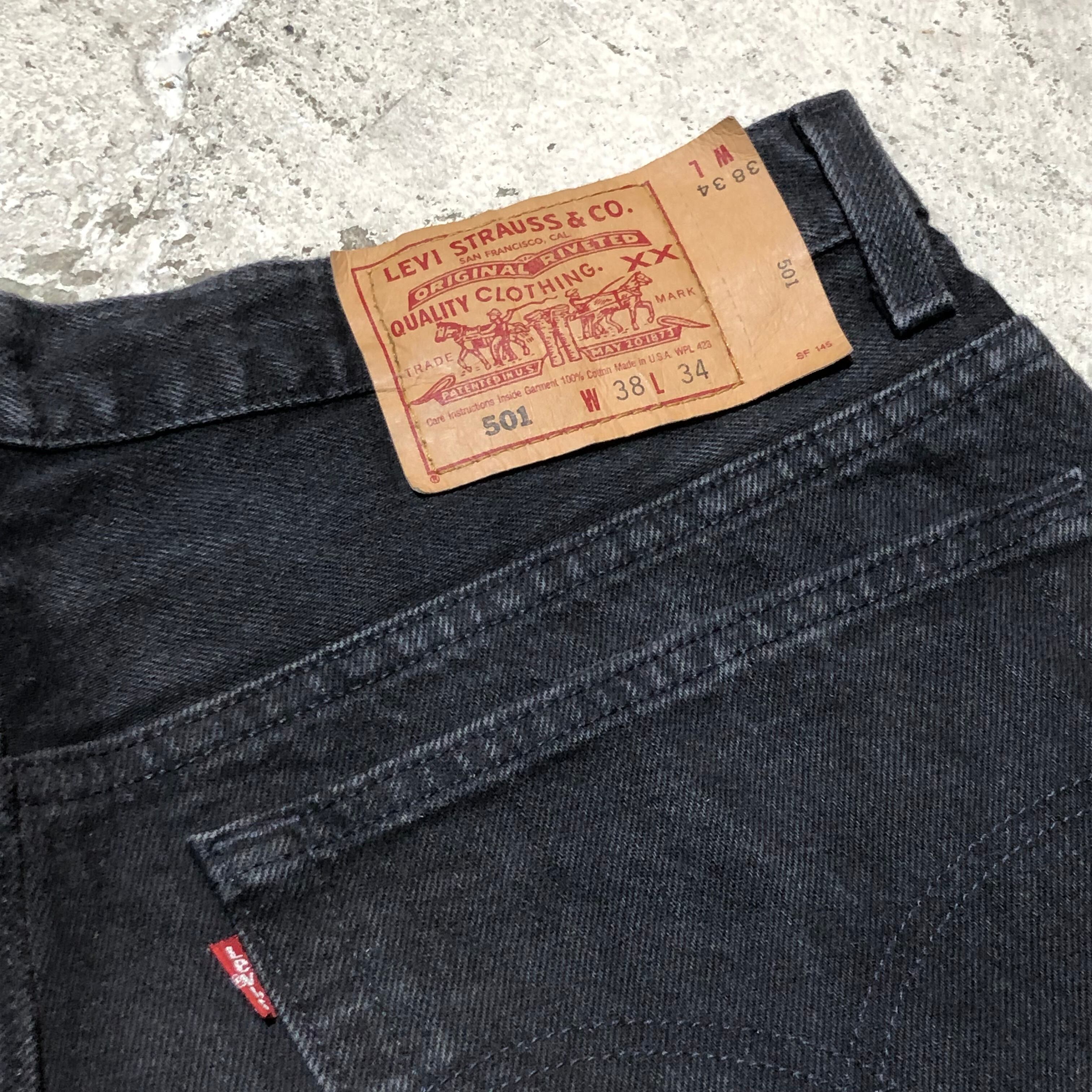 90s Levi's リーバイス / USA製 501 ブラックデニムパンツ 38×34 