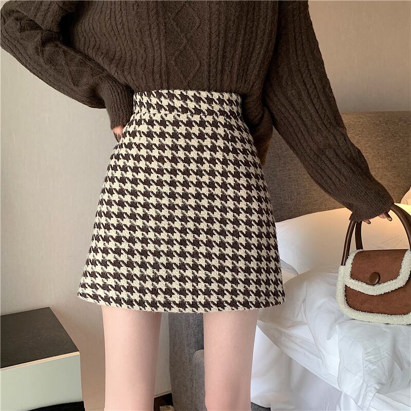 Aラインスカート ウィンターセーター ハイウェスト薄手 冬物 1号婦人98065359520