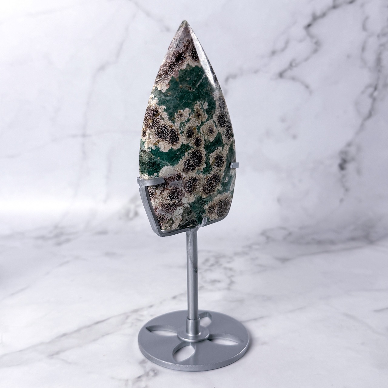 グリーンフラワージャスパー フレイム 専用台座付き * Jasper * 天然石