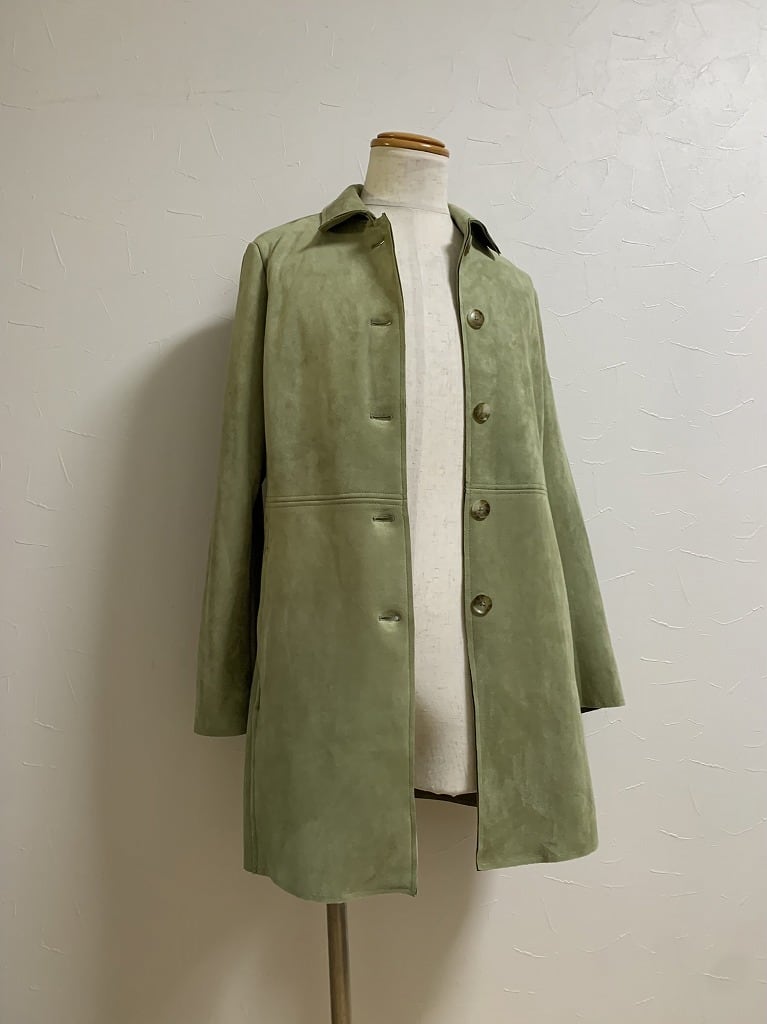 Micro Suede Design Single Middle Coat