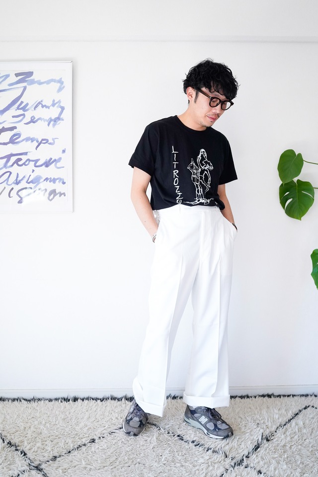 【2000s, Deadstock】"Royal Navy Class Ⅱ" Wide Silhouette White Trousers / 886m