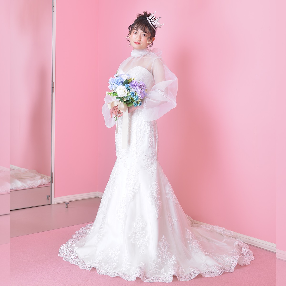 10年もの】2wayウェディングドレスマーメイドオフホワイト小物セット