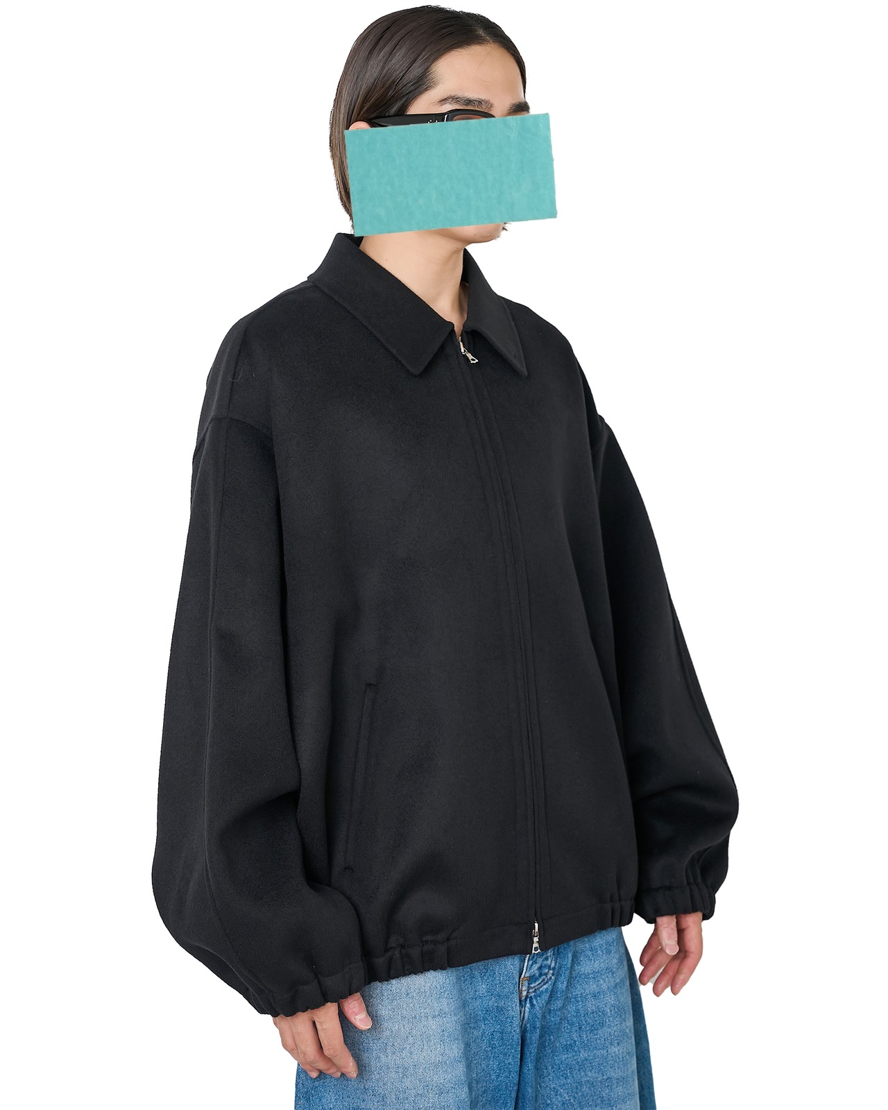 ssstein "W/CA DOUBLE FACE CLOTH ZIP JACKET〔BLACK〕"
