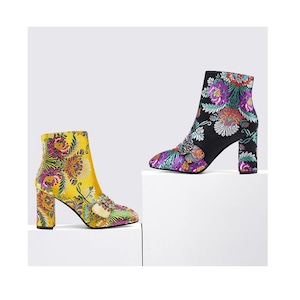 embroidery short boots <s100334>