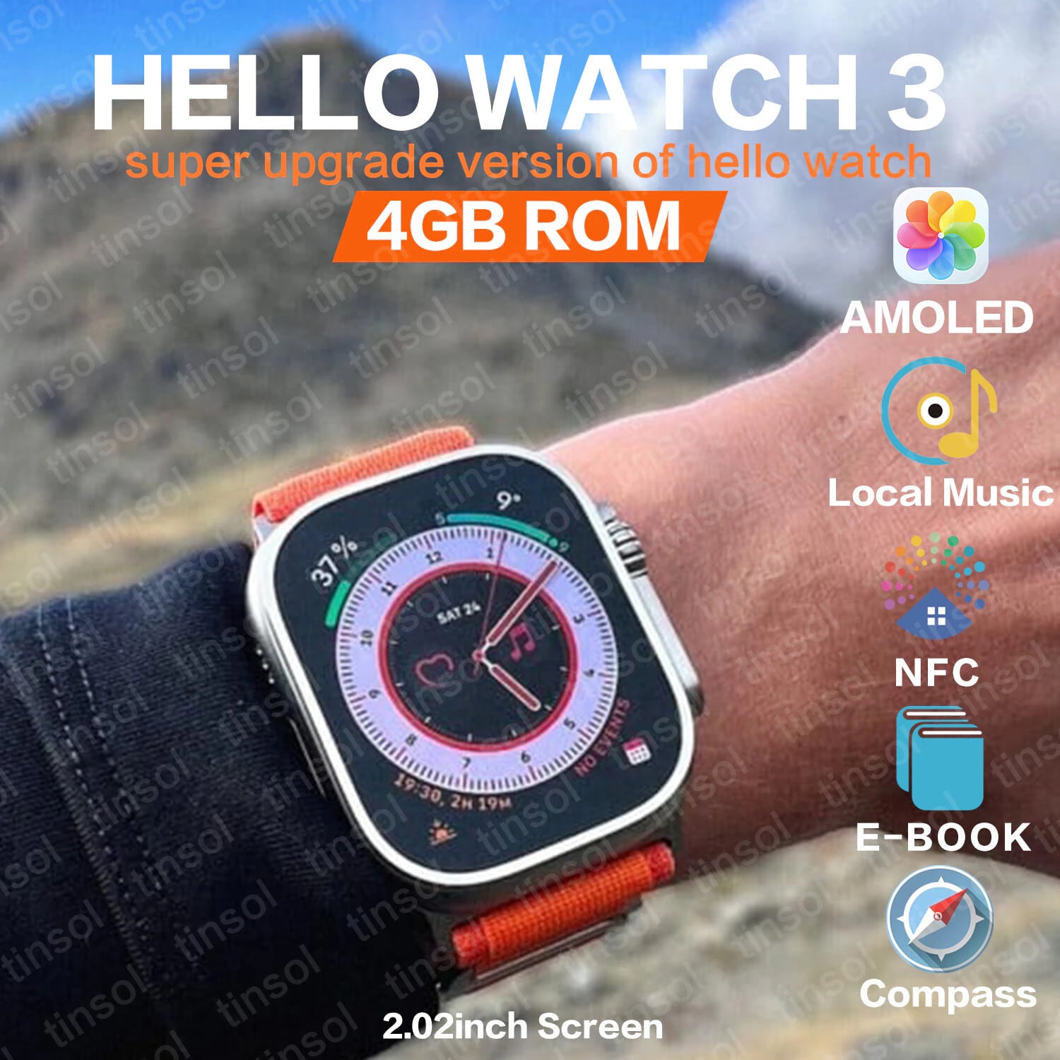 Hello Watch 3 AMOLED スマートウォッチ