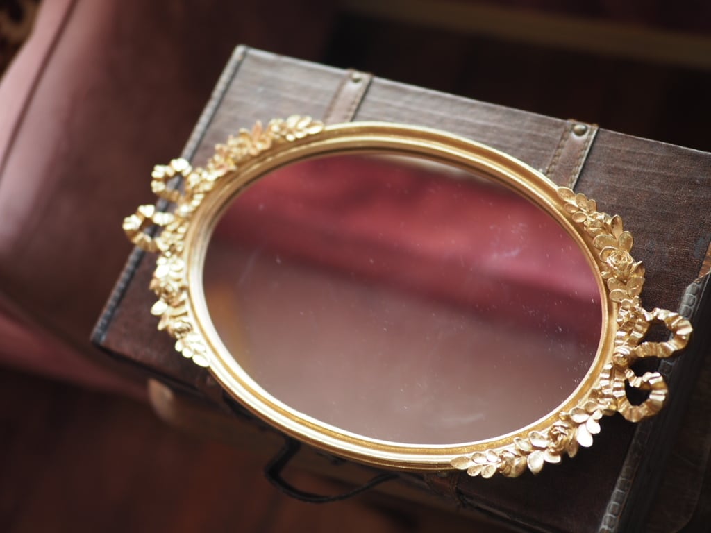 classic mirror gold tray