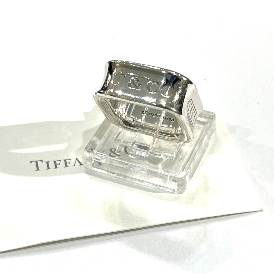TIFFANY&CO.】【5.5-6号】2603 T&CO 1837 スクエアリング／シルバー925