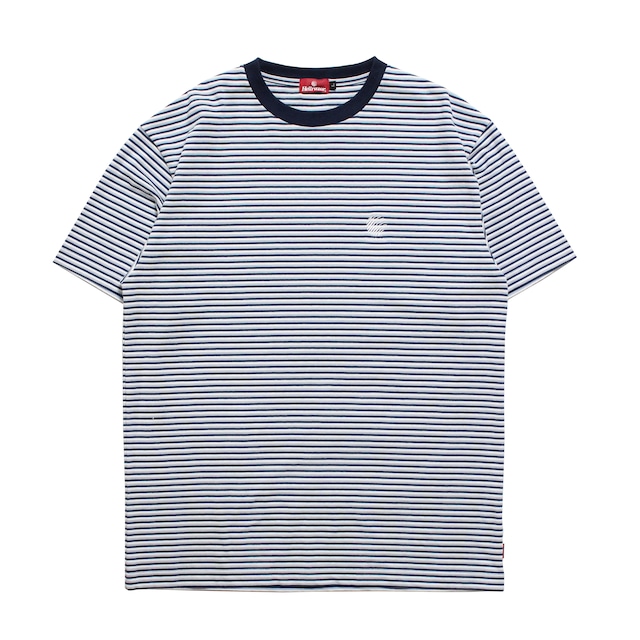 HELLRAZOR / MINI LOGO STRIPED SHIRT / NAVY/WHITE