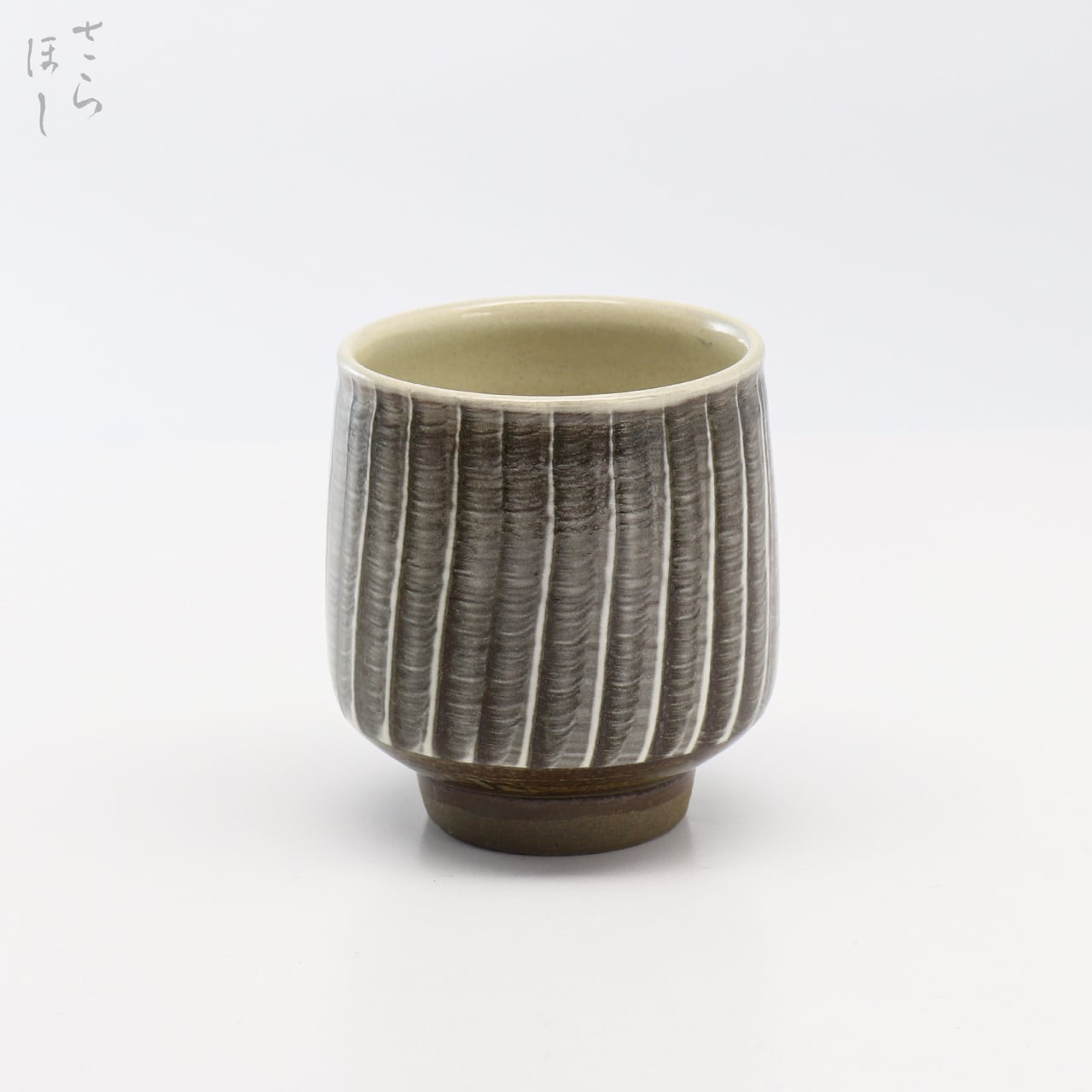 小鹿田焼 小袋窯 湯呑 打ち刷毛目 白 直径約7.8cm 陶器 和食器 民藝 茶器