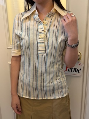 leisure londonpride / vintage  stripe polo  shirt.(o)