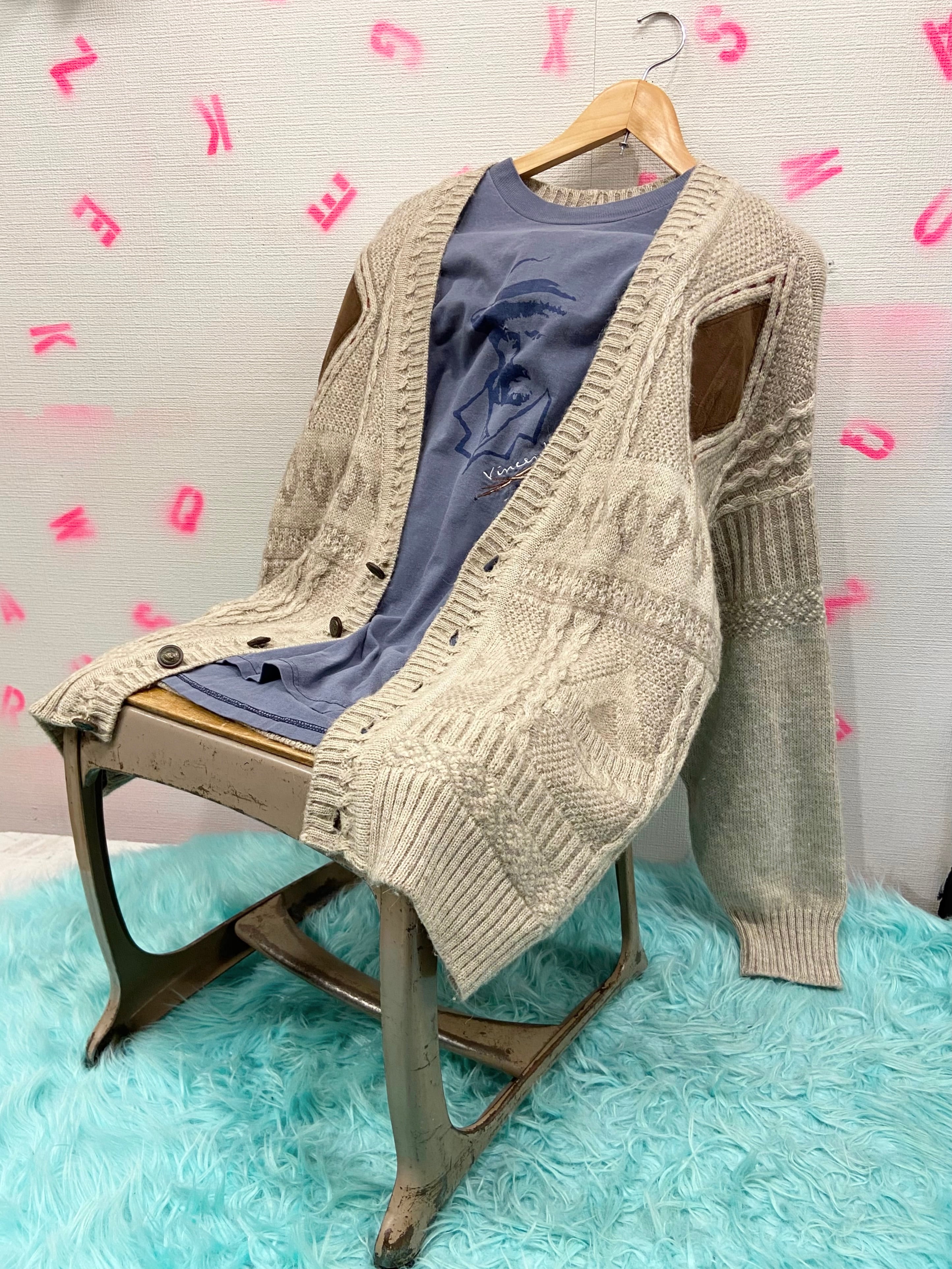 フェード 70s ヴィンテージ スウェット ジップパーカー ネイビー【XL