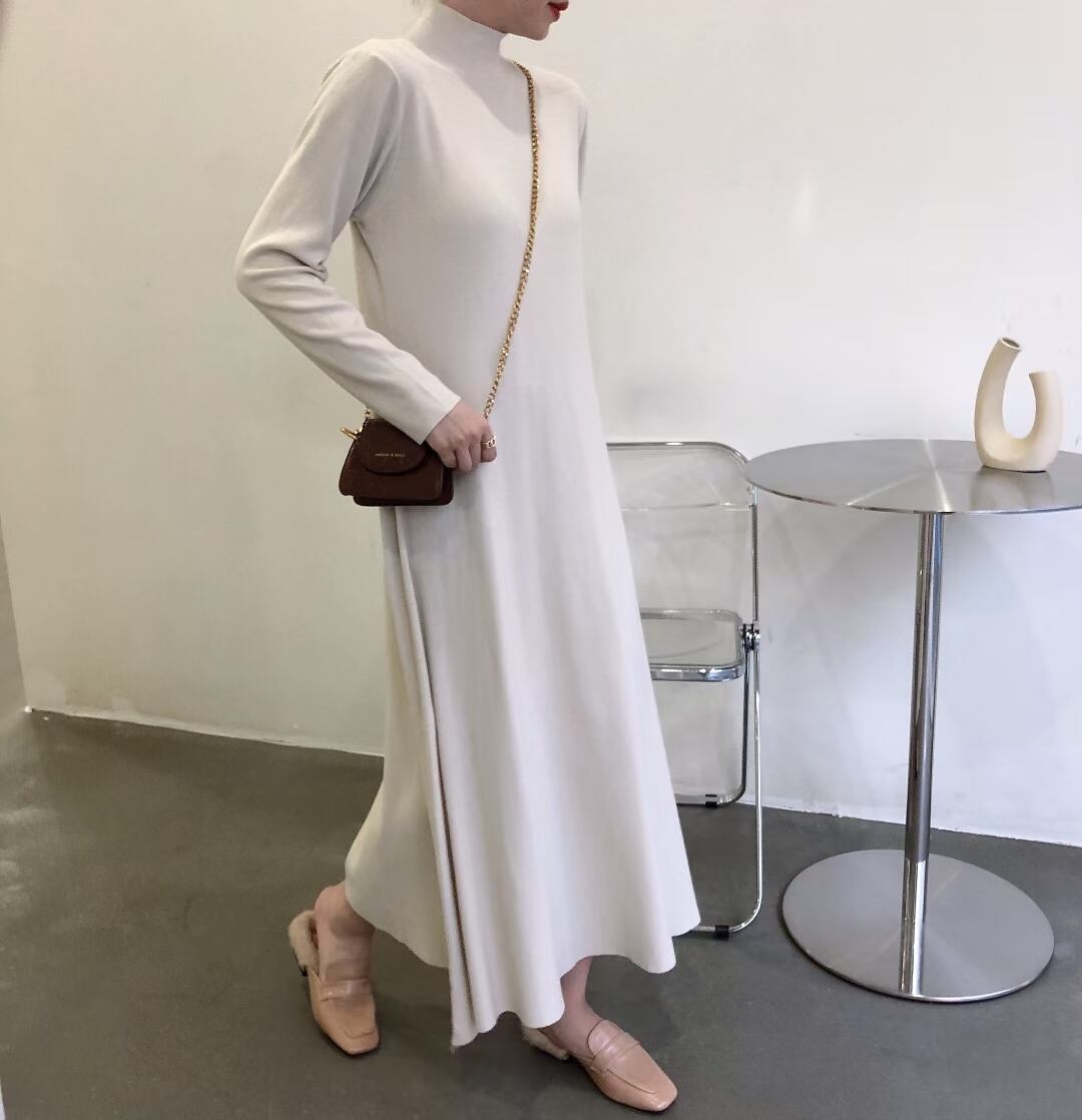 Aライン タートルネックニットワンピース  AJ1050-9053