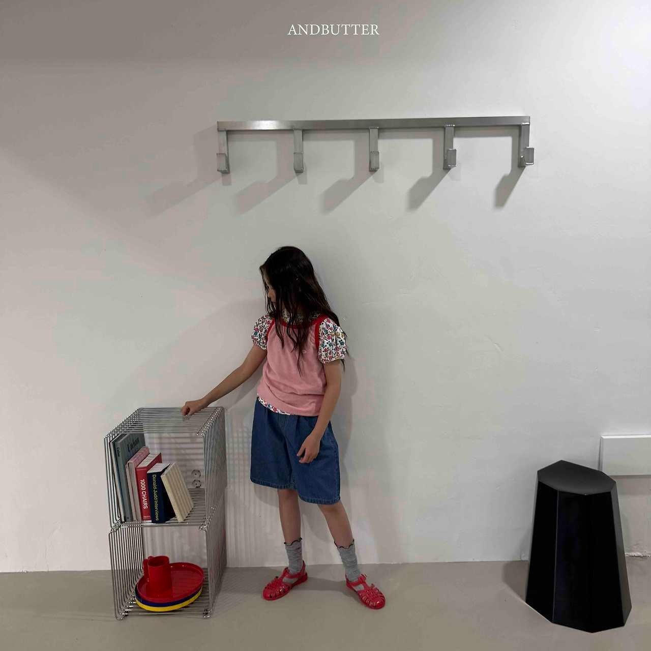 【and butter】ハートループパンツ  ディープブルー 130~140cm - 3