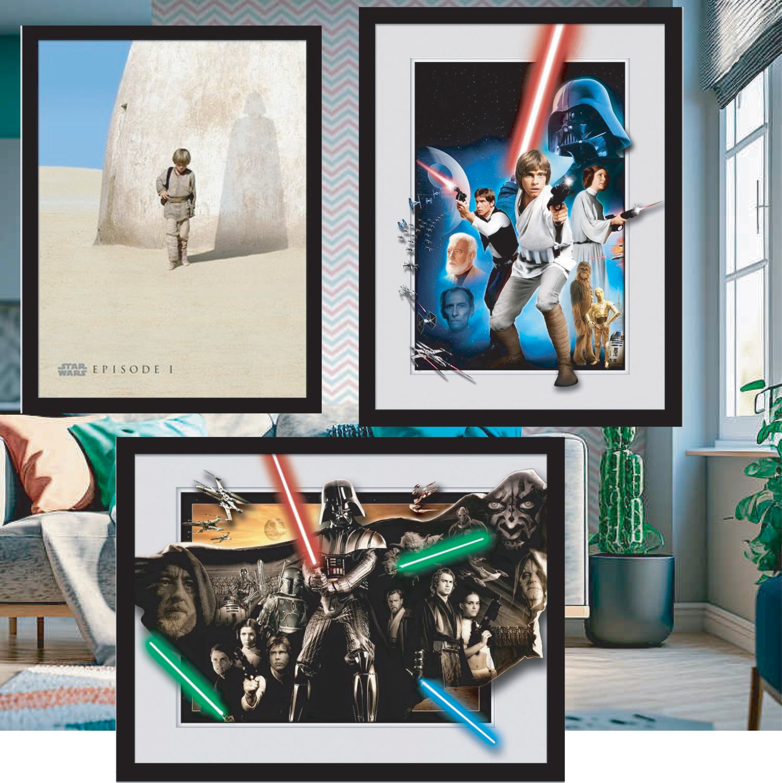 スターウオーズ EP4 木製フレーム付ポスター 43cmX33cm A NEW HOPE