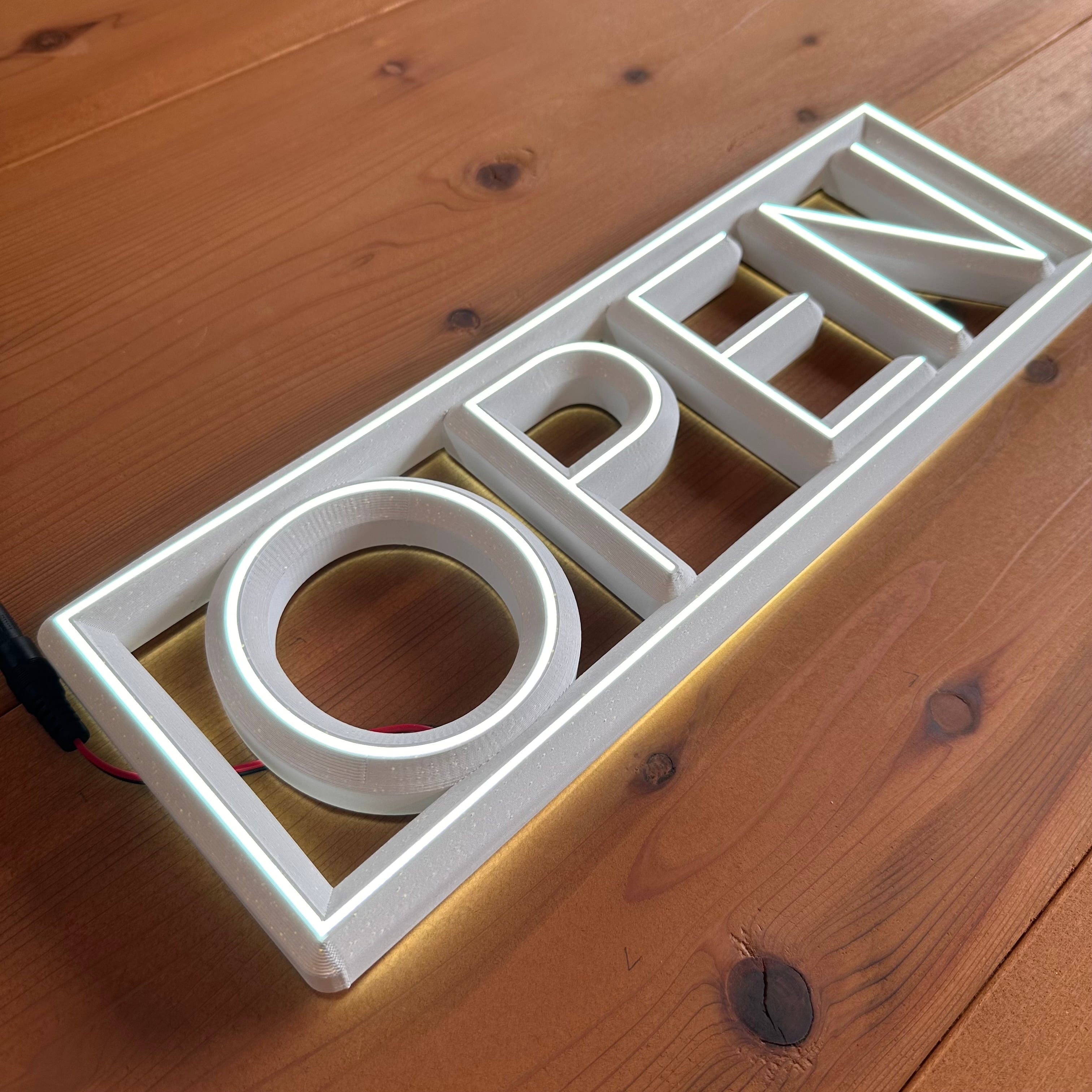 超軽量】ハングLED OPENサイン｜吊り下げ 看板｜2size 30cm/40cm 開店