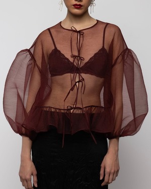 Valume organza bow top / ESTHE