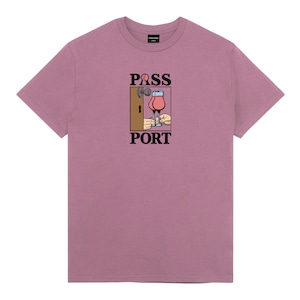 PASS PORT / WHAT U THINK U SAW TEE WASHED BERRY