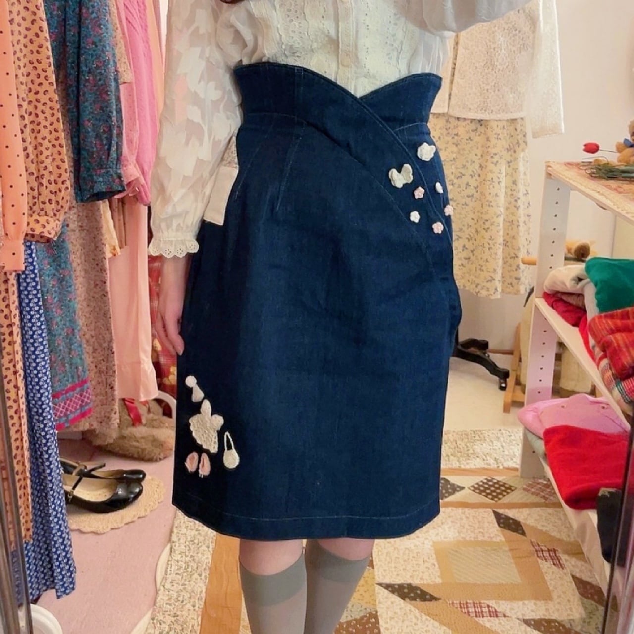remake ✂︎ fairy's outing big buckle skirt