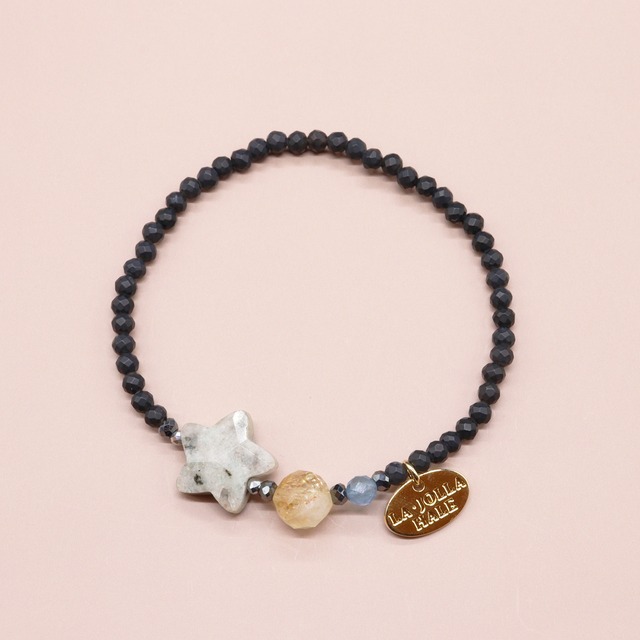 【Deep Sea Party】マザーオブパール×アクアマリン×アマゾナイトシリカ×水晶 リング