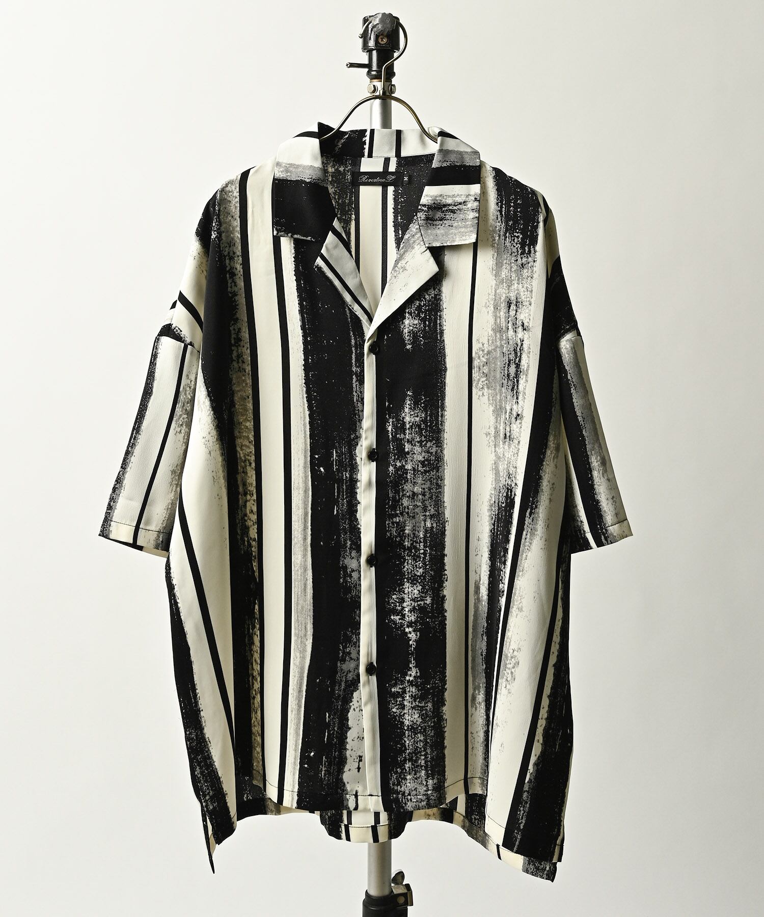 Revertical All-over print big silhouette open collar shirt (6) RV8960