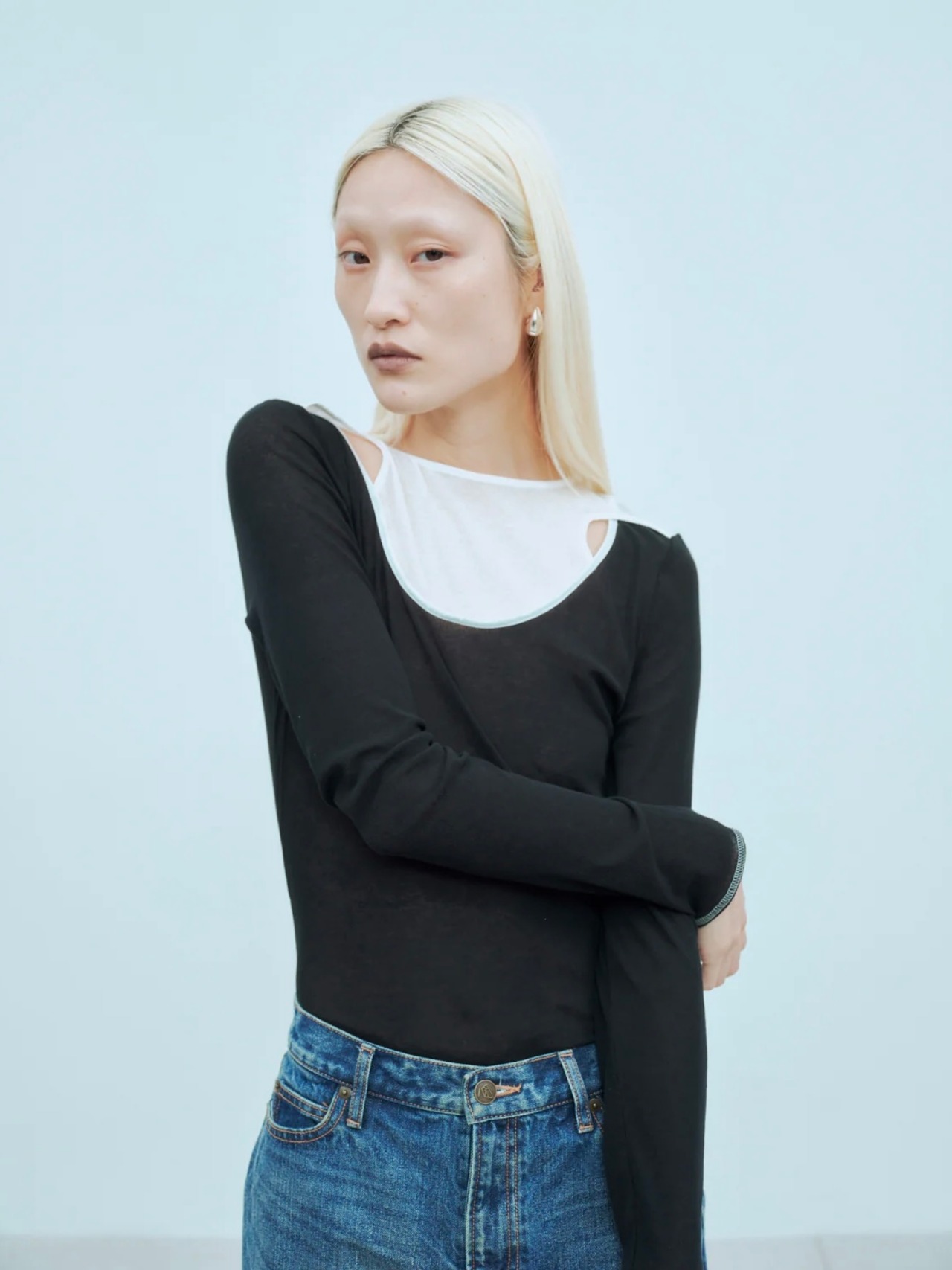 【26SS】THINGS THAT MATTER　シングスザットマター  / SHEER LAYERED RIB TOPS - 1