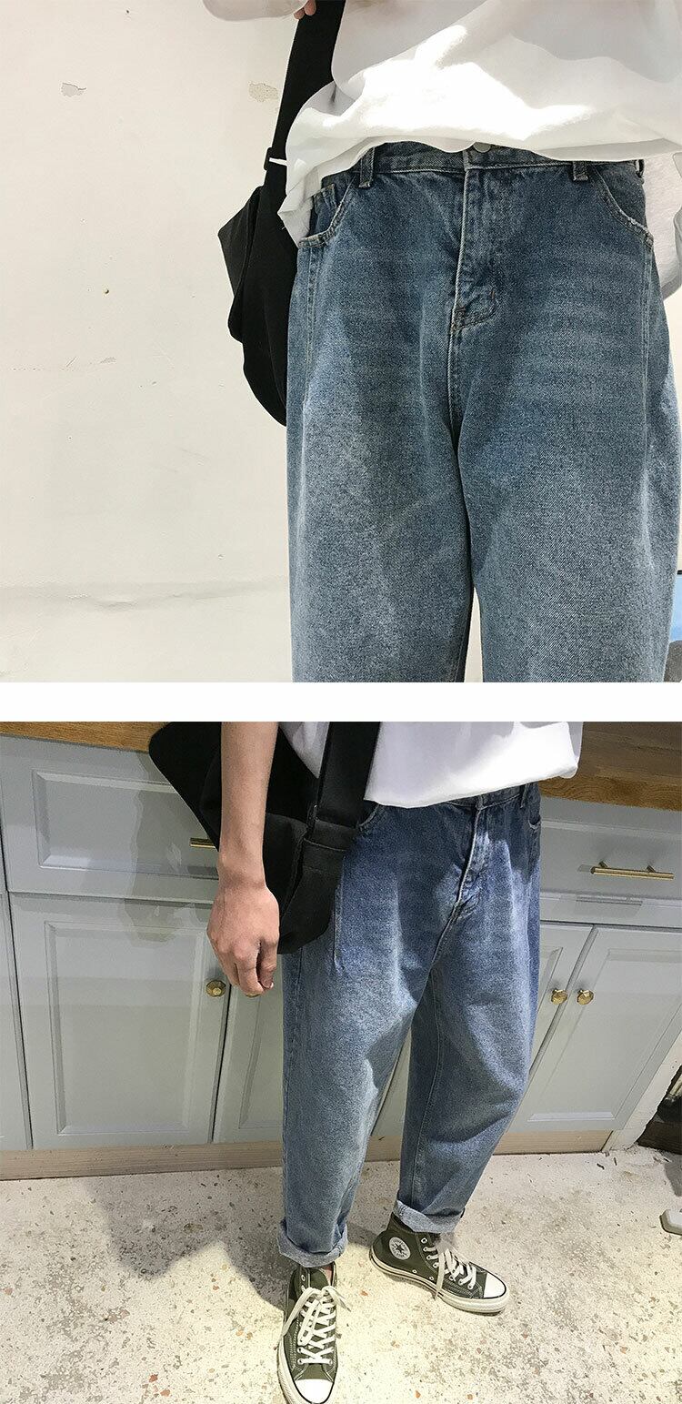 全2色 デニム パンツ ストレート カジュアル 無地 おしゃれ