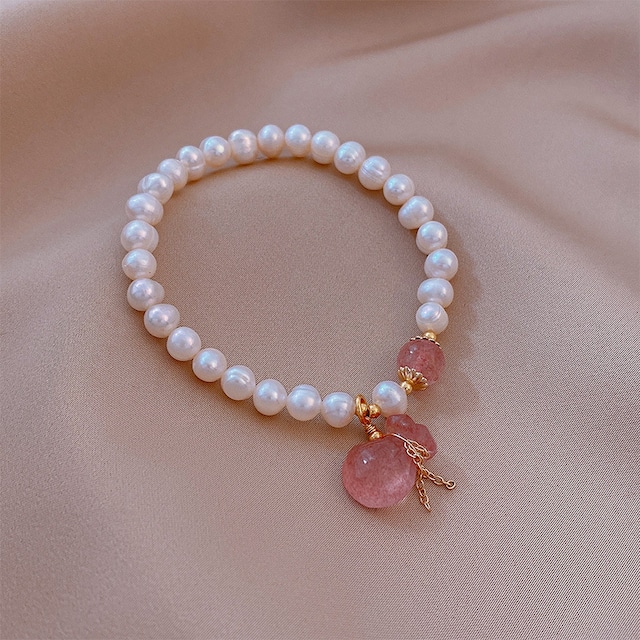 ブレスレット 腕輪 オリジナル INS風 大人気 プレゼント 通勤 デート 撮影用 可愛い 真珠 ピンク