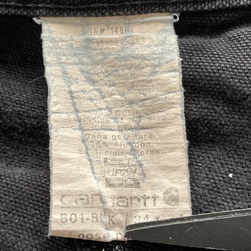 USA製 ブラック ダブルニー Carhartt B01-BLK 34×34 詳細写真10